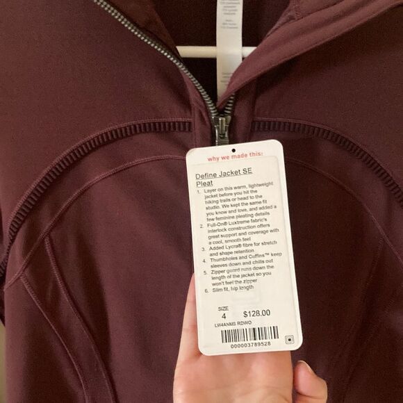 LULULEMON Define Jacket Special Edition Luxtreme Redwood Pleated Size 4 VEUC - Picture 5 of 13